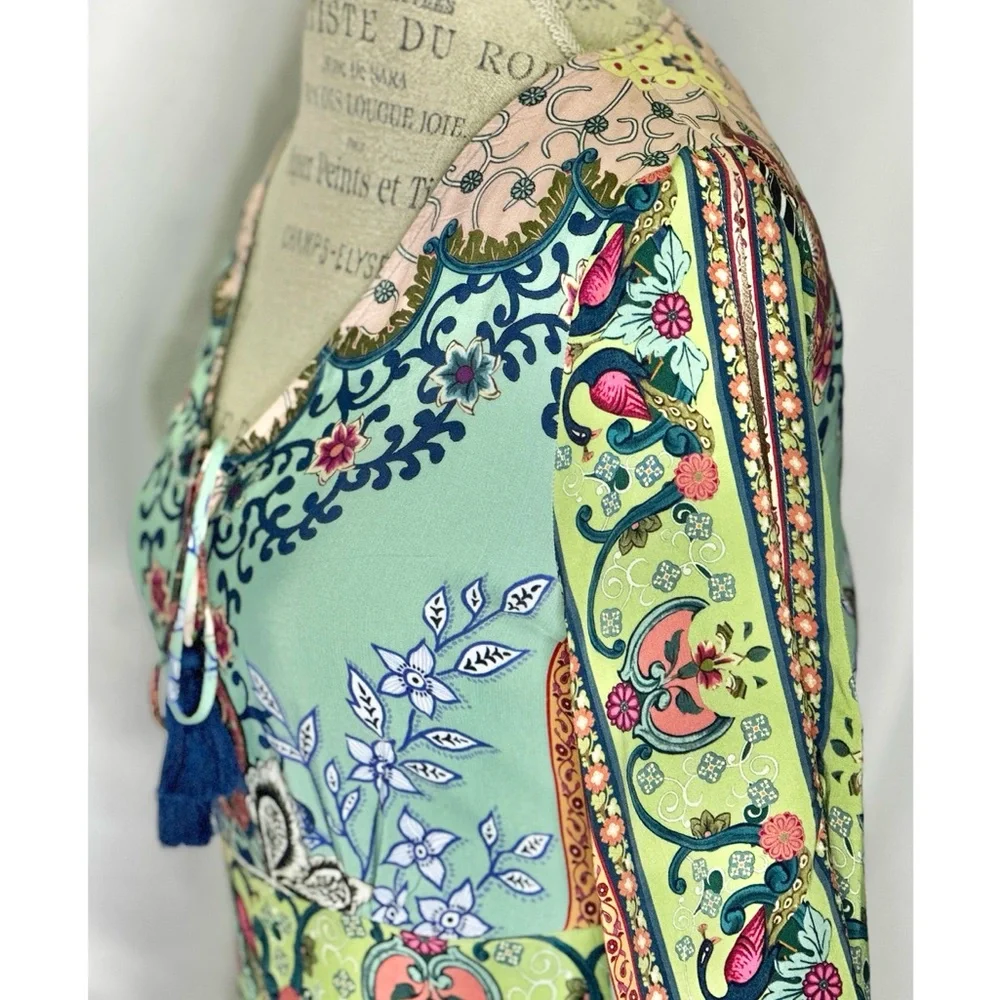 Farm Rio for Anthropologie Bohemian Caversham Floral Print Romper - Picture 9 of 12